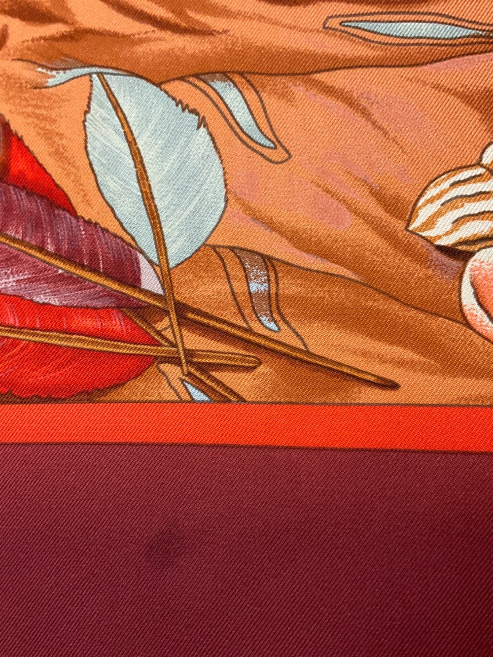 HERMES BURGUNDY MULTI CHRISTOPHE COLOMB DECOUVRE L’AMERIQUE SQUARE SILK TWILL SC - Picture 9 of 10
